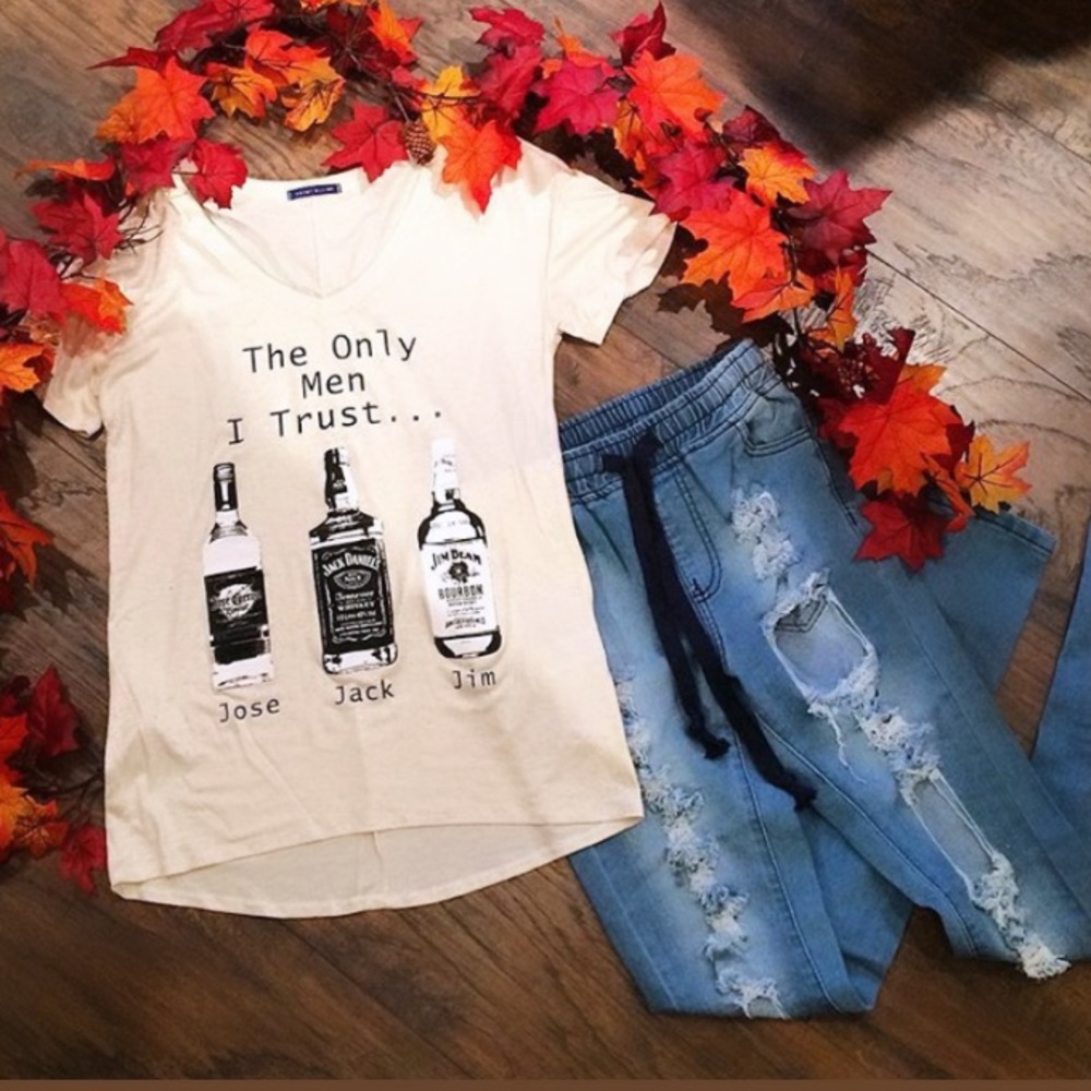 Distressed Denim Joggers